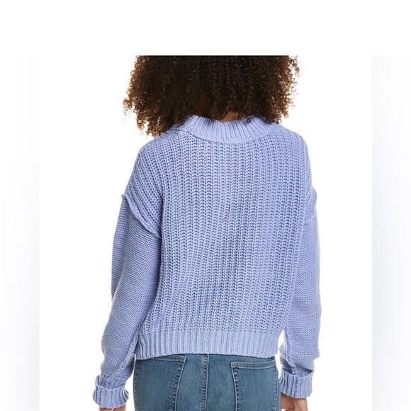 Free People Bell Song Pullover Vintage Blue Knit Sweater M - Picture 2 of 10